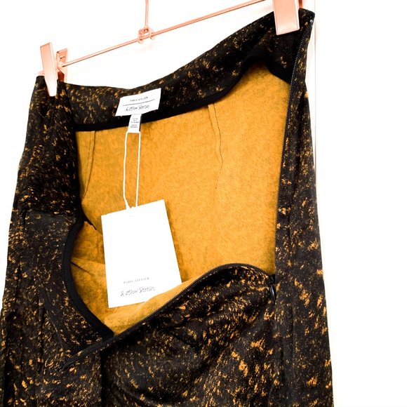 NWT & OTHER STORIES print draped midi skirt 4 - Picture 5 of 8